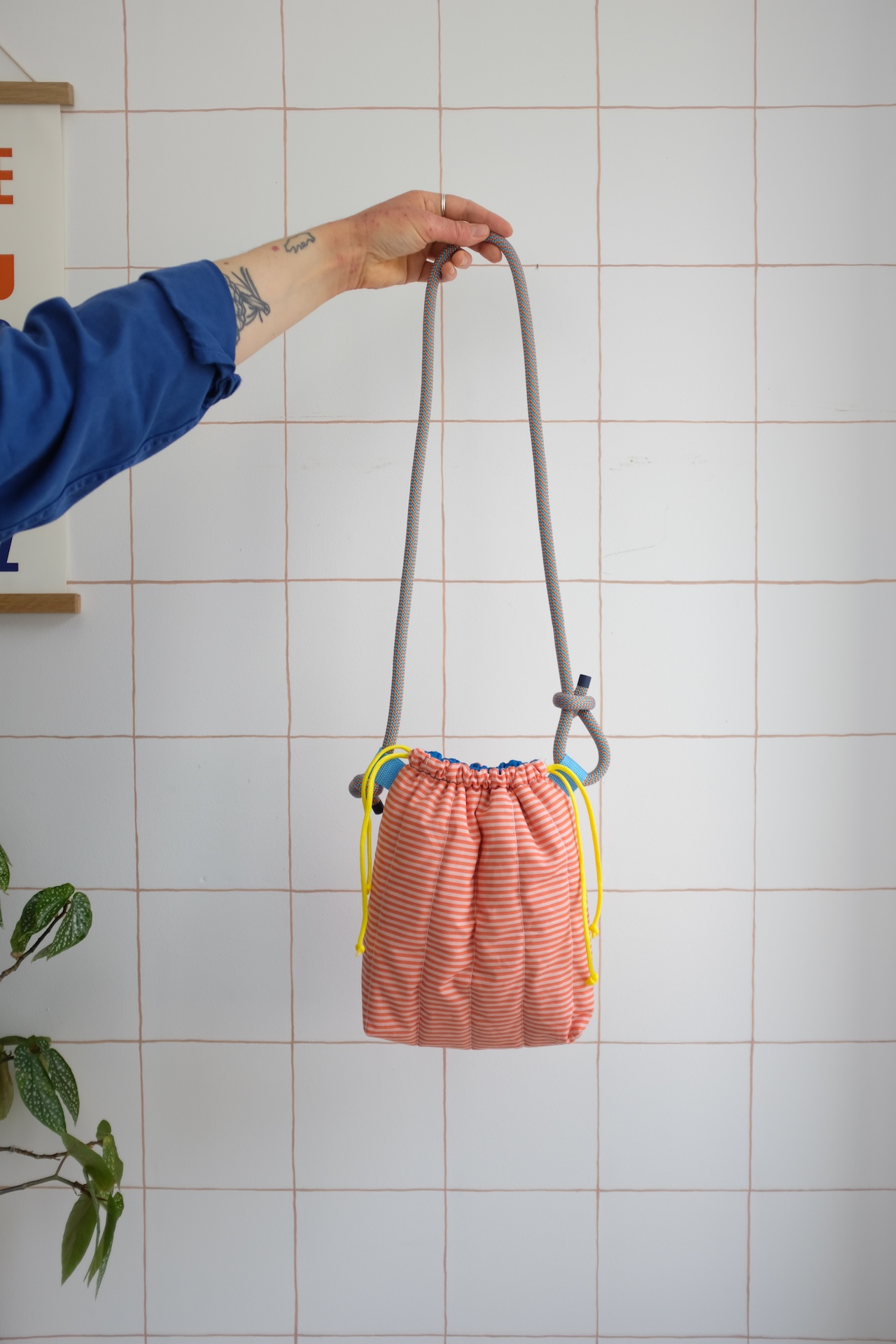 GROSAC - Sac à rayures orange et bleu