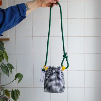 POTISAC - Petit sac Vichy cordon Vert