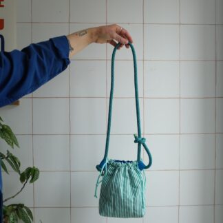 POTISAC - Petit sac à Rayures vert & bleu