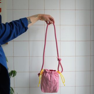 POTISAC - Petit sac à Rayures rouge