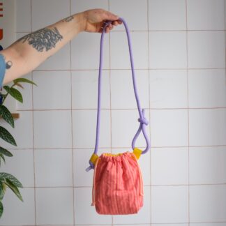 POTISAC - Petit sac à rayures oranges et rouges