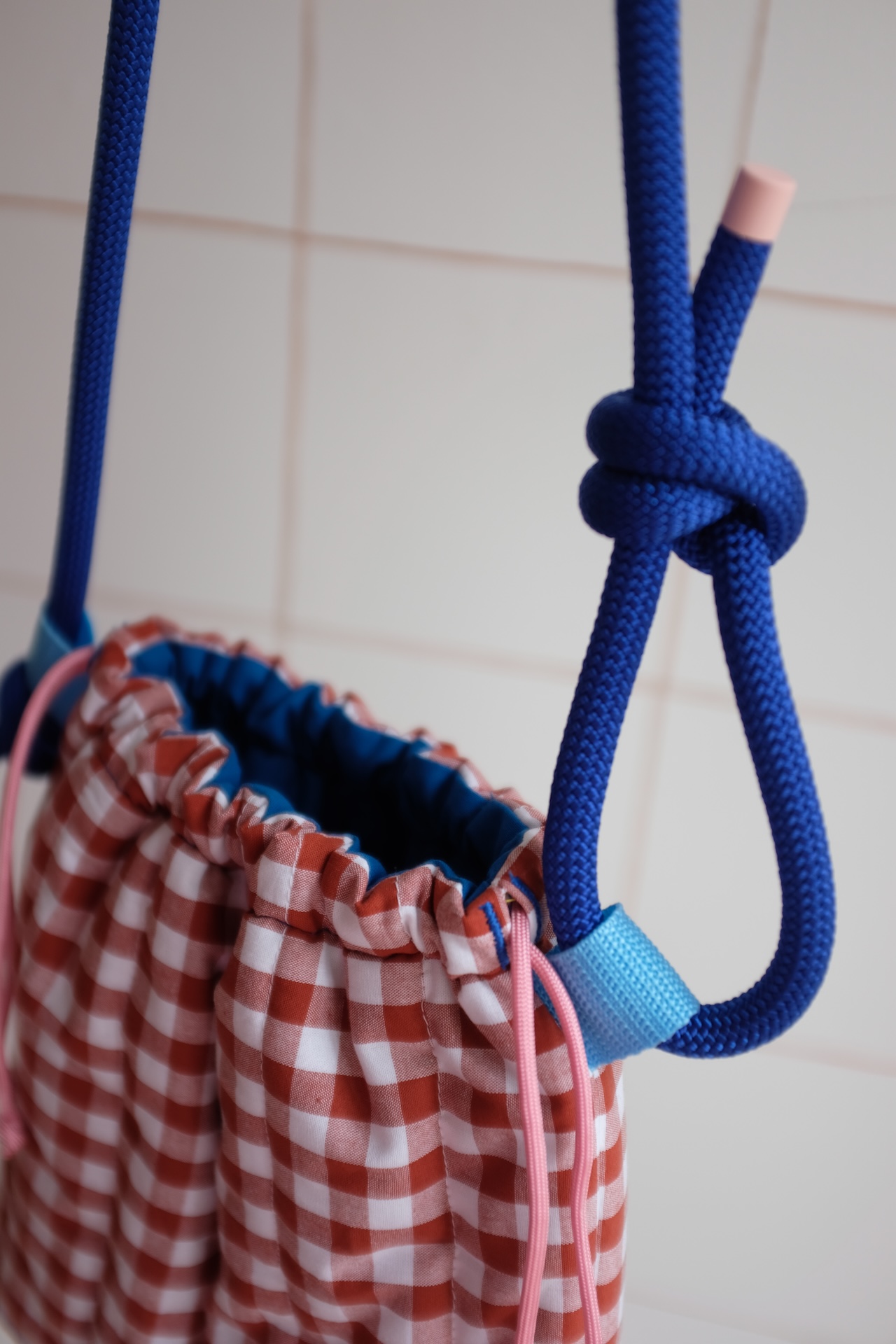 GROSAC - Sac Vichy Terracotta, cordon Bleu – Image 2